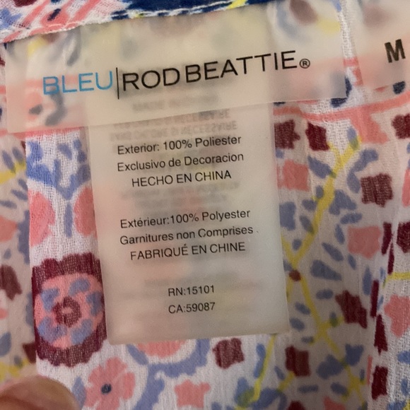 NWOT Beautiful Multi Color Beach Cover up Dress, Cold Shoulder Size M - Picture 7 of 7